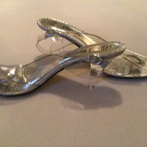 Clear heeled pump in good condition.  Size 9
